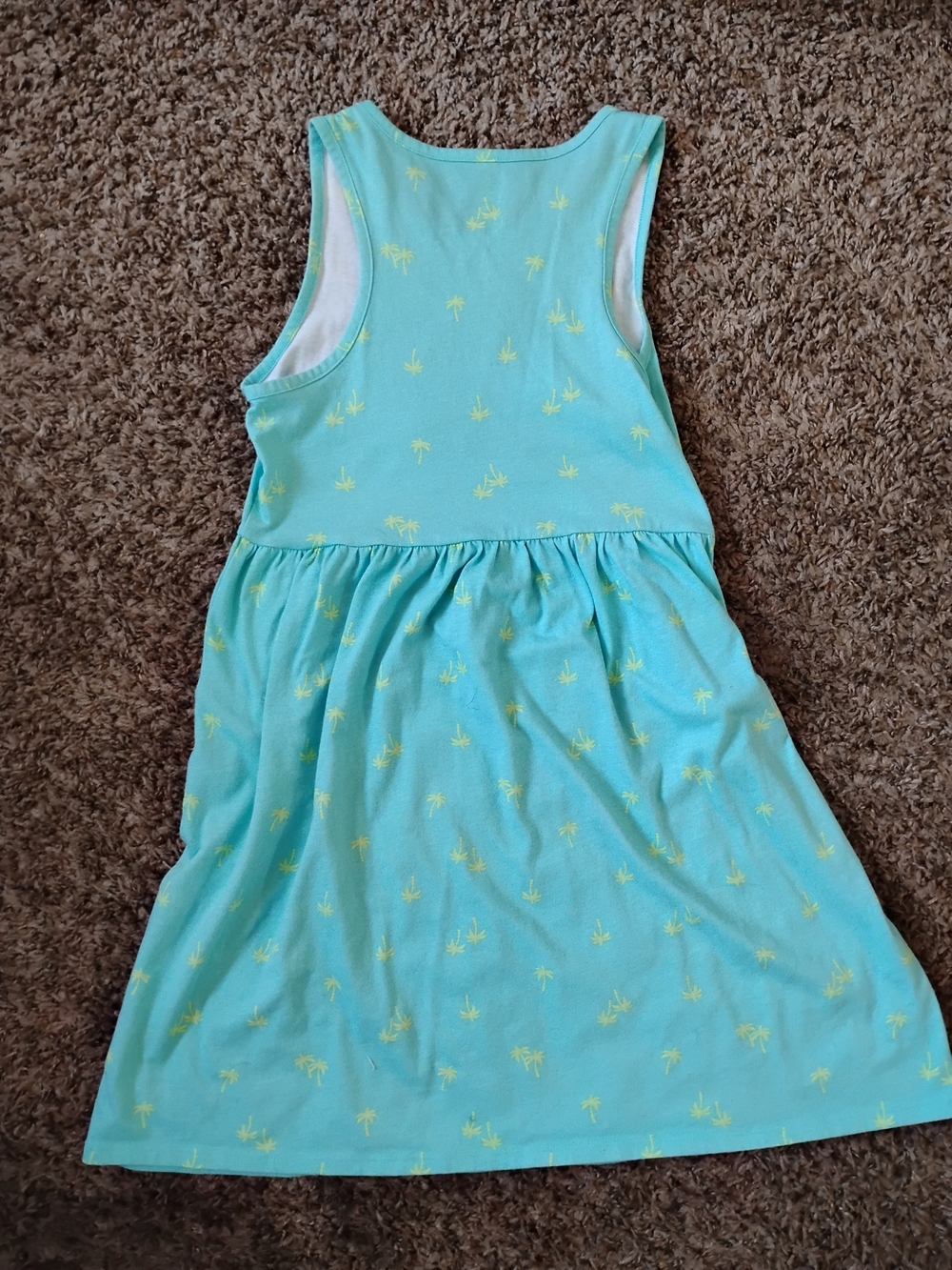 wonder nation Mint Green Palm-Print Tank Dress